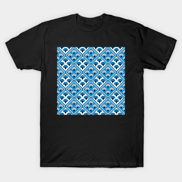 Art Deco Pattern no 81 - Blue - Vintage Pattern T-Shirt by Millusti